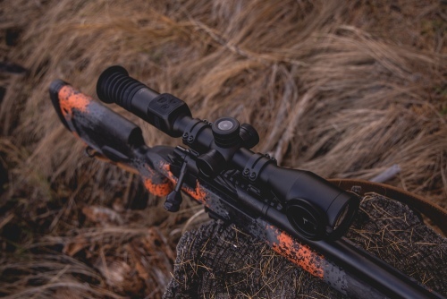 Side focus knob on Night Stalker 4K 2.0 rifle-mounted nv optic