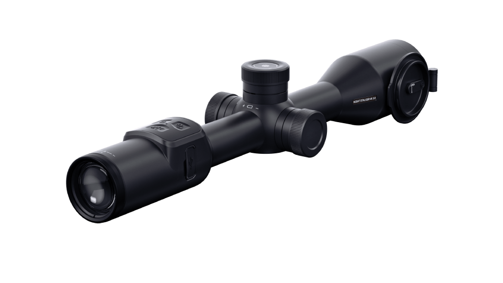 Side focus knob on Night Stalker 4K 2.0 rifle-mounted optic